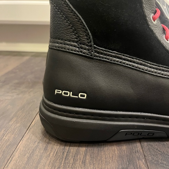 Polo Ralph Lauren Declan Winter Rain Duck Boots black leather Mens Size 8